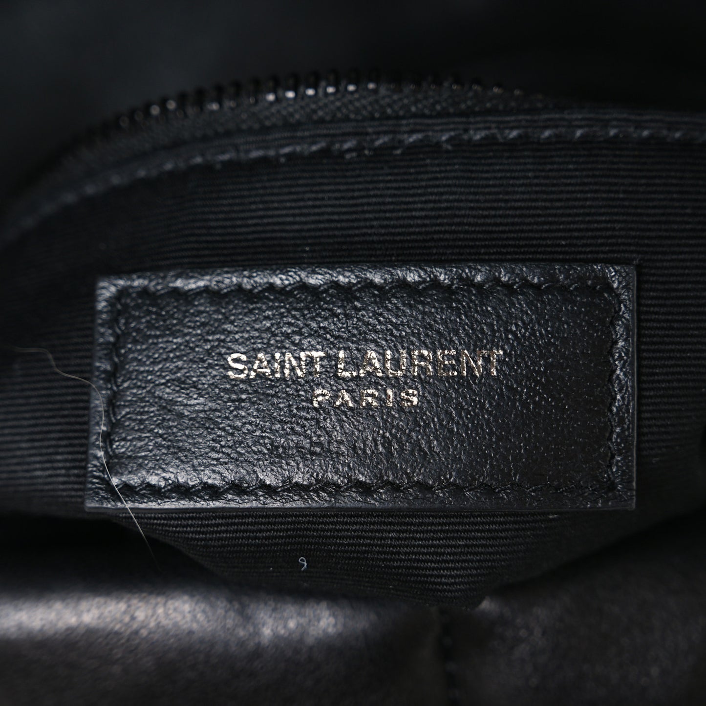 Lambskin Quilted Monogram Monochrome Small Loulou Puffer Chain Satchel Black