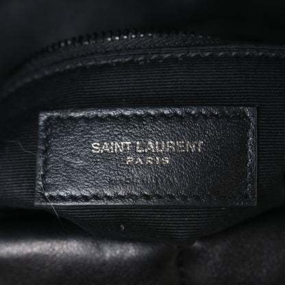 Saint Laurent Lambskin Quilted Monogram Monochrome Small Loulou Puffer Chain Satchel Black 6 of 11