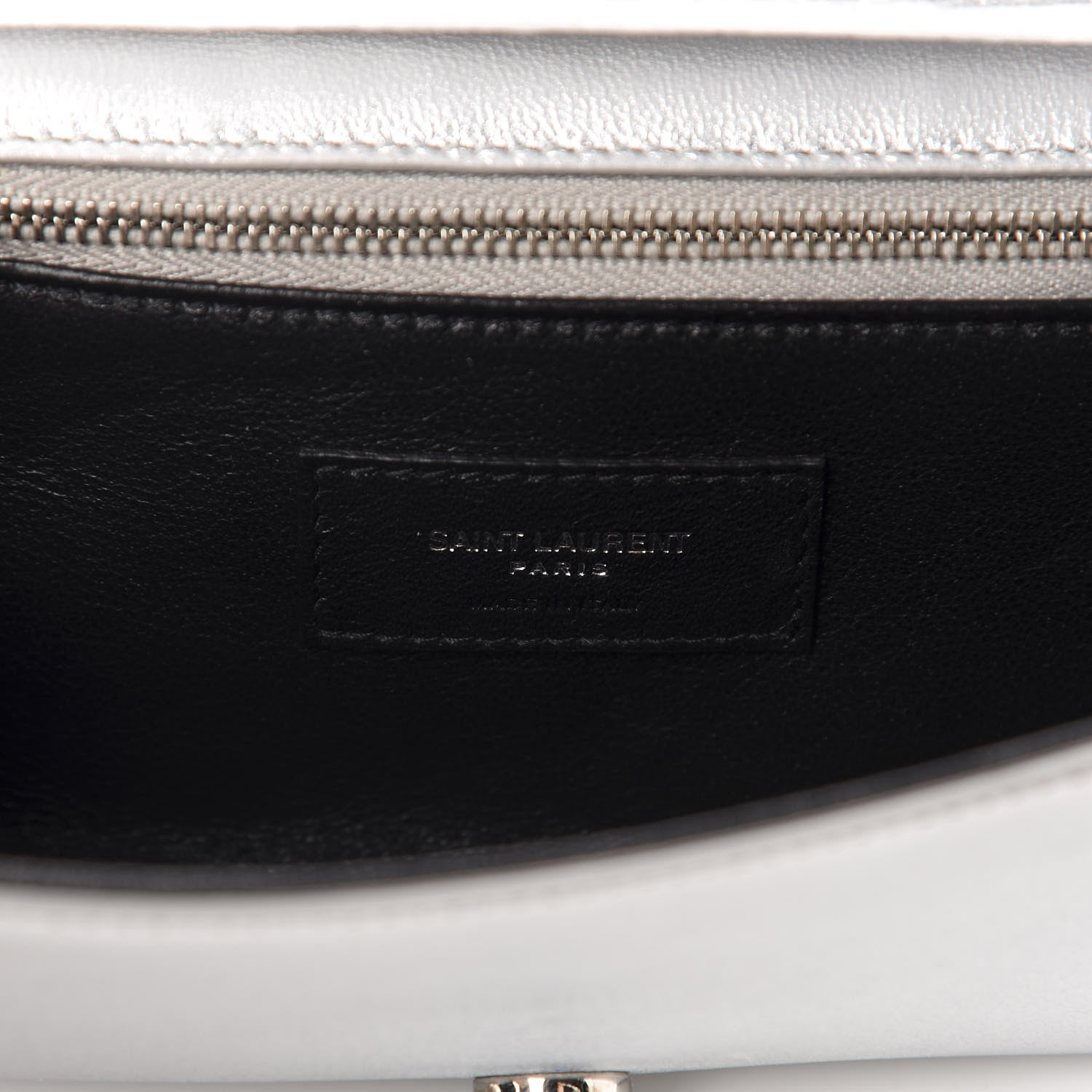 Saint Laurent Nappa Silk Fetiche Clutch Argento 8 of 11