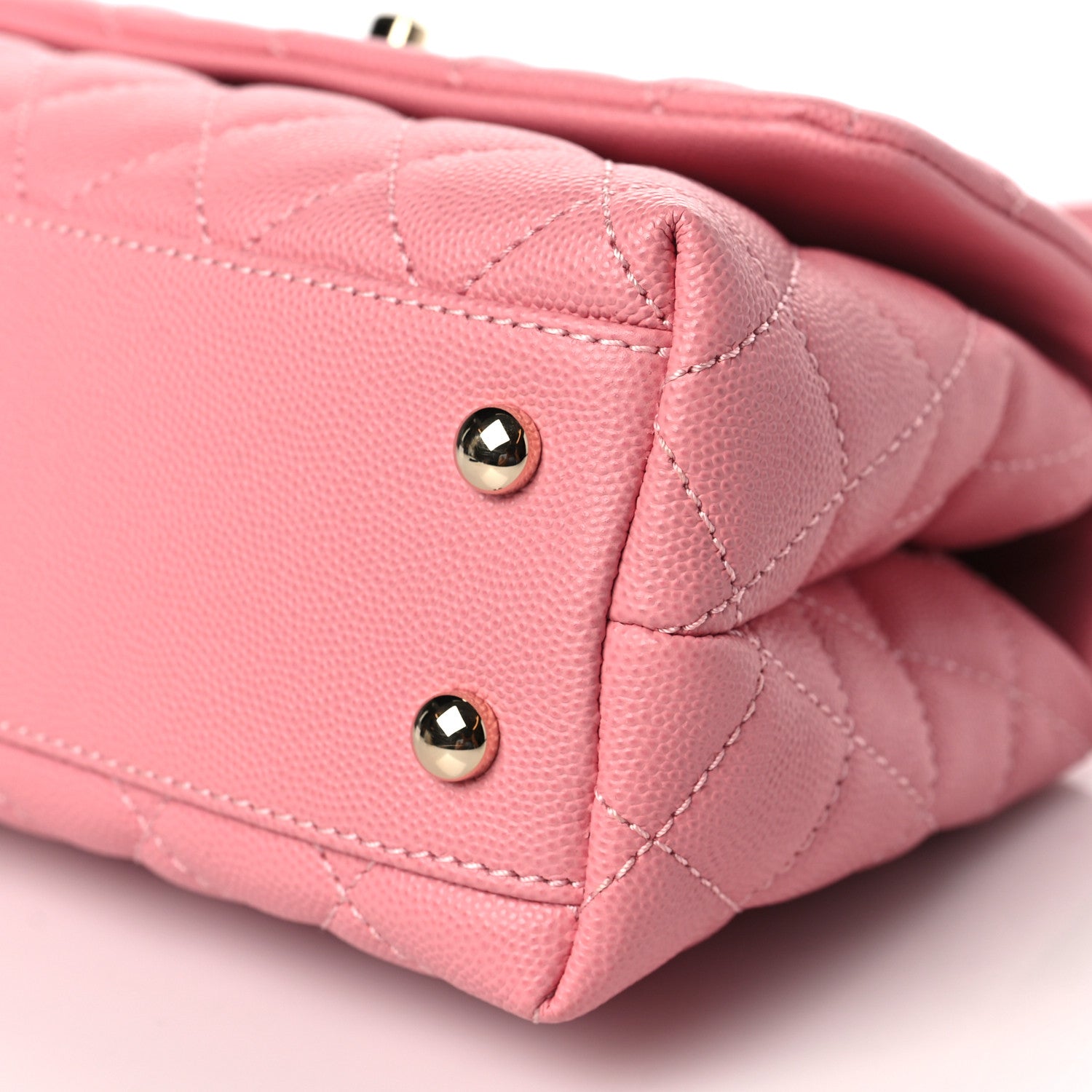 Chanel Caviar Quilted Mini Coco Handle Flap Pink 9 of 10