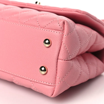 Chanel Caviar Quilted Mini Coco Handle Flap Pink 9 of 10