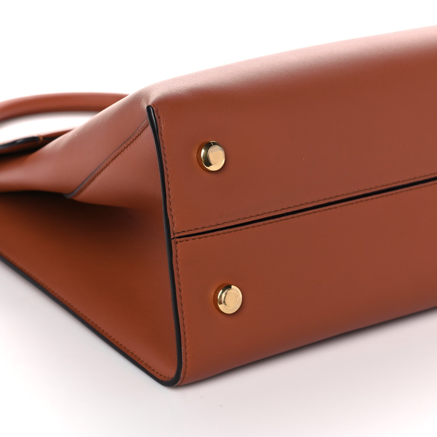 Salvatore Ferragamo Calfskin Trifolio Top Handle Bag Siena Tan 8 of 12