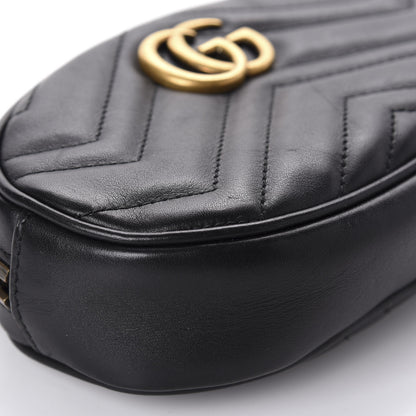 Gucci Calfskin Matelasse GG Marmont Belt Bag 75 30 Black 6 of 11