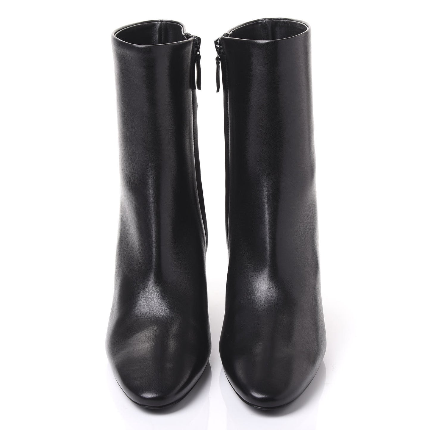 Shiny Sheepskin 20mm Oval Booties 38 Black
