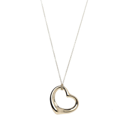 Tiffany 18K Yellow Gold Elsa Peretti Large Open Heart Pendant Necklace 1 of 5