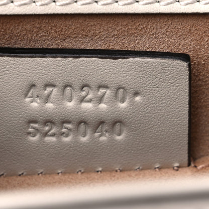 Gucci Calfskin Embroidered Mini Sylvie Top Handle Bag White 7 of 10