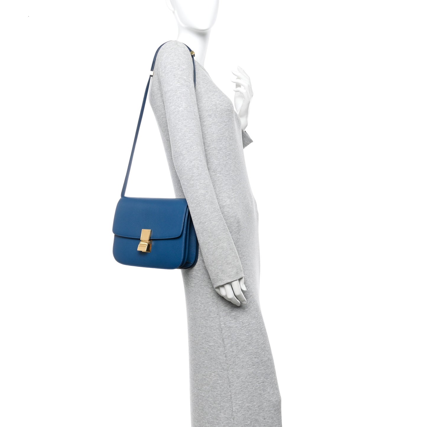 Goatskin Medium Classic Box Flap Bag Deepsea
