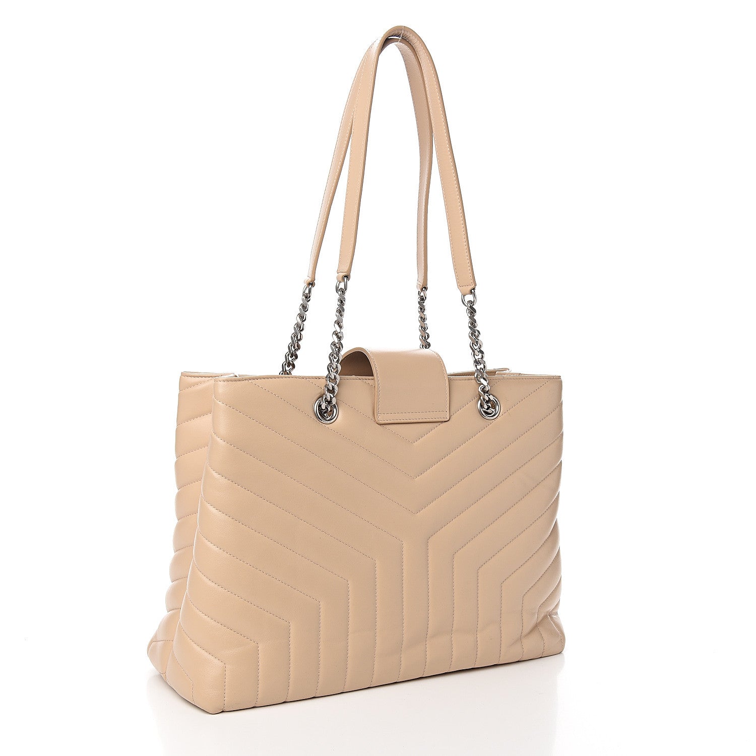 Saint Laurent Calfskin Y Quilted Monogram Large Loulou Shopper Nude Powder 2 of 9