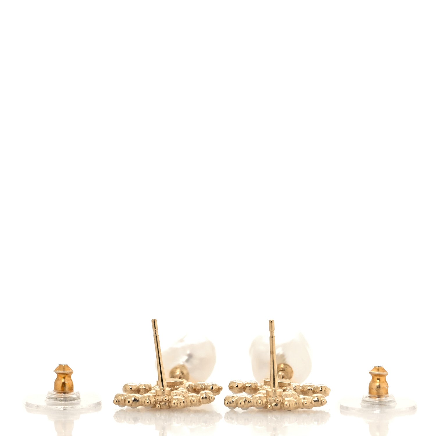 Chanel Crystal Pearl CC Drop Earrings Gold 3 of 5