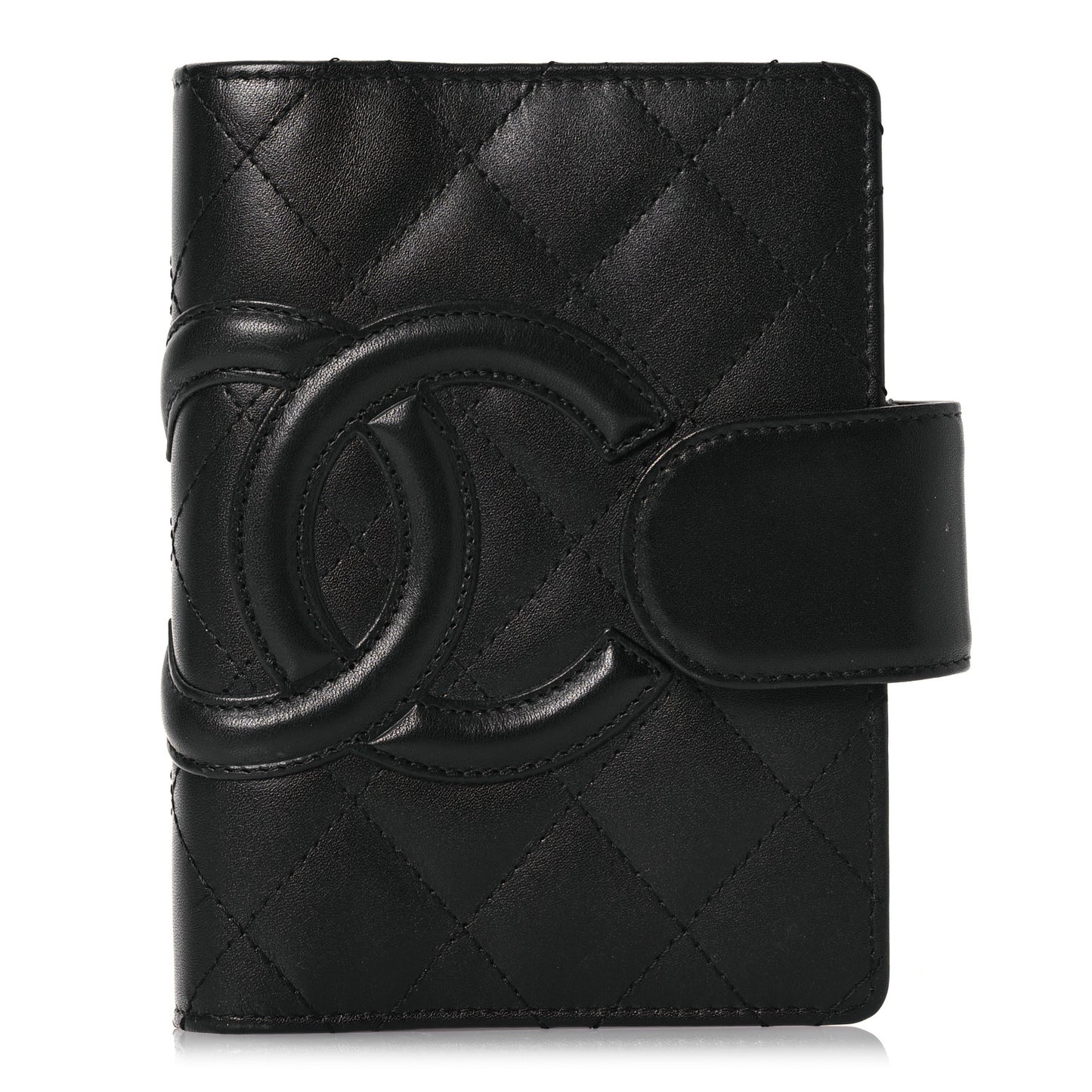 Calfskin Quilted Small Cambon Agenda Planner Black