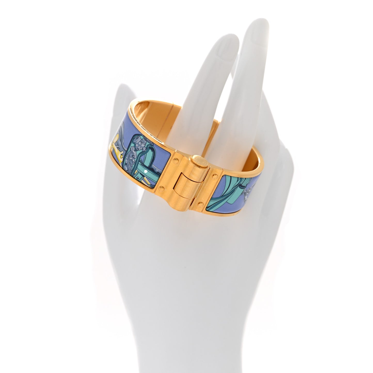 Enamel Printed Charniere Wide Hinged Bracelet S