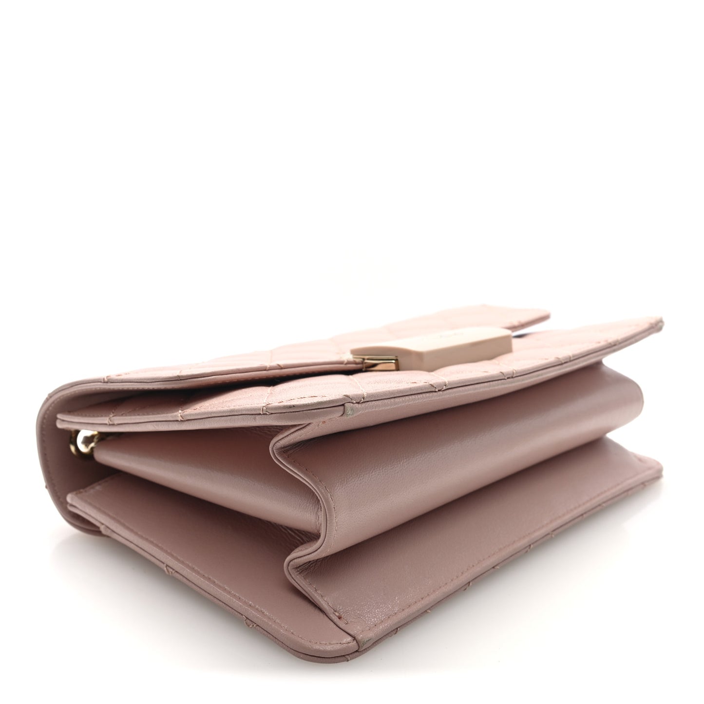 Sheepskin Quilted Beauty Lock Flap Pink