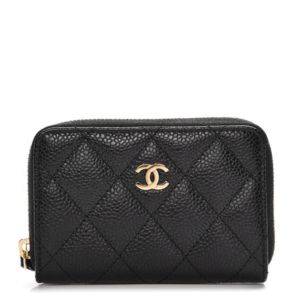 Chanel Caviar Quilted Zip Coin Purse Black 1 of 7