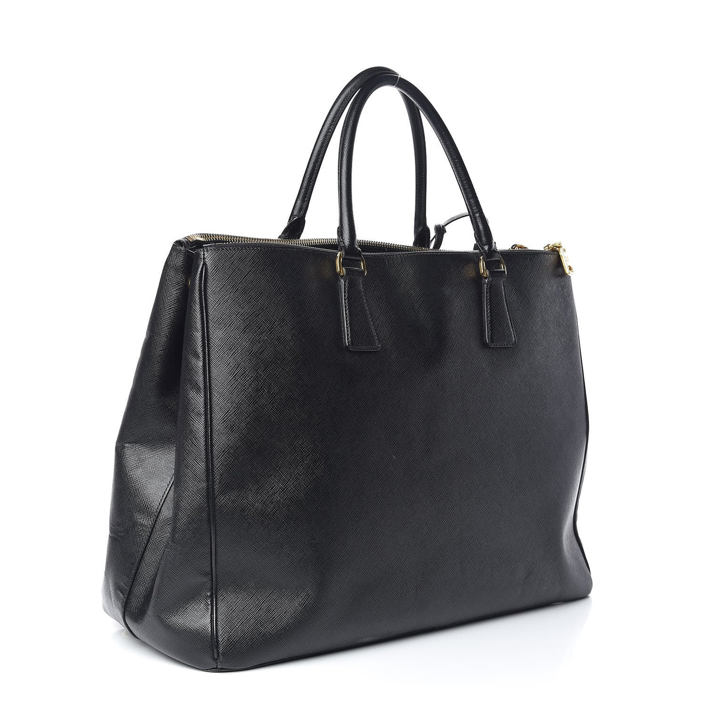 Saffiano Lux Extra Large Galleria Double Zip Tote Black