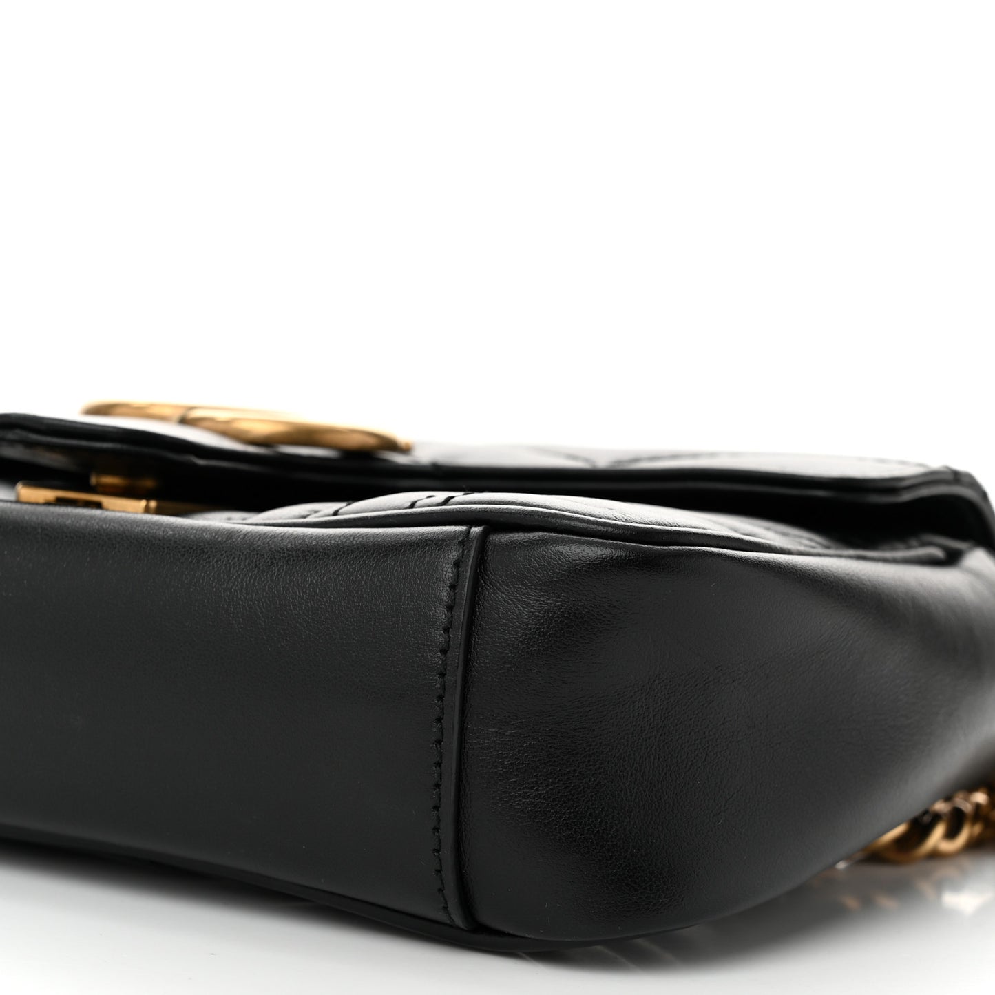Calfskin Matelasse Mini GG Marmont Shoulder Bag Black