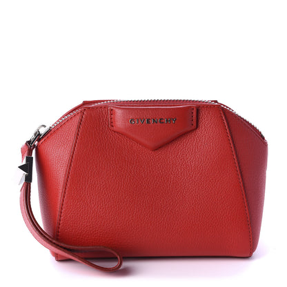 Givenchy Sugar Goatskin Small Antigona Beauty Wristlet Red 1 of 11