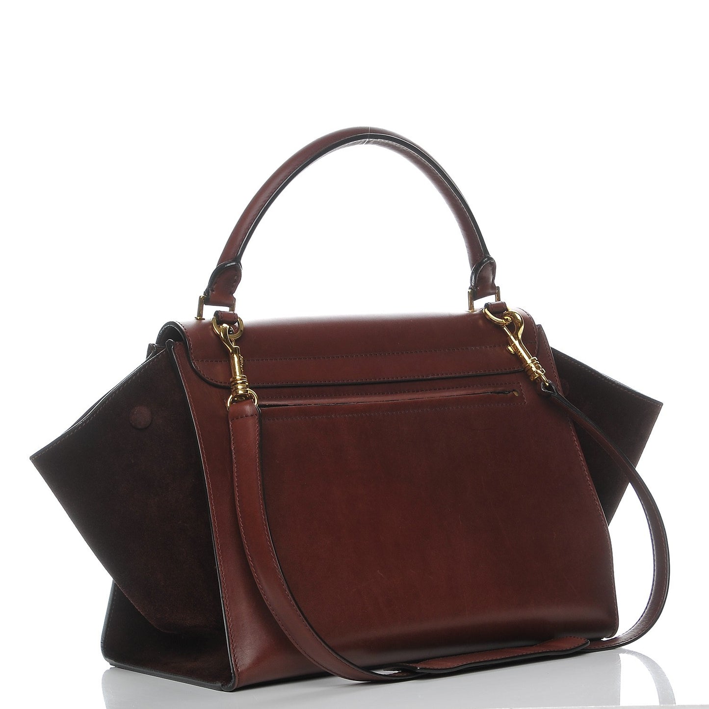 Smooth Calfskin Suede Medium Trapeze Burgundy