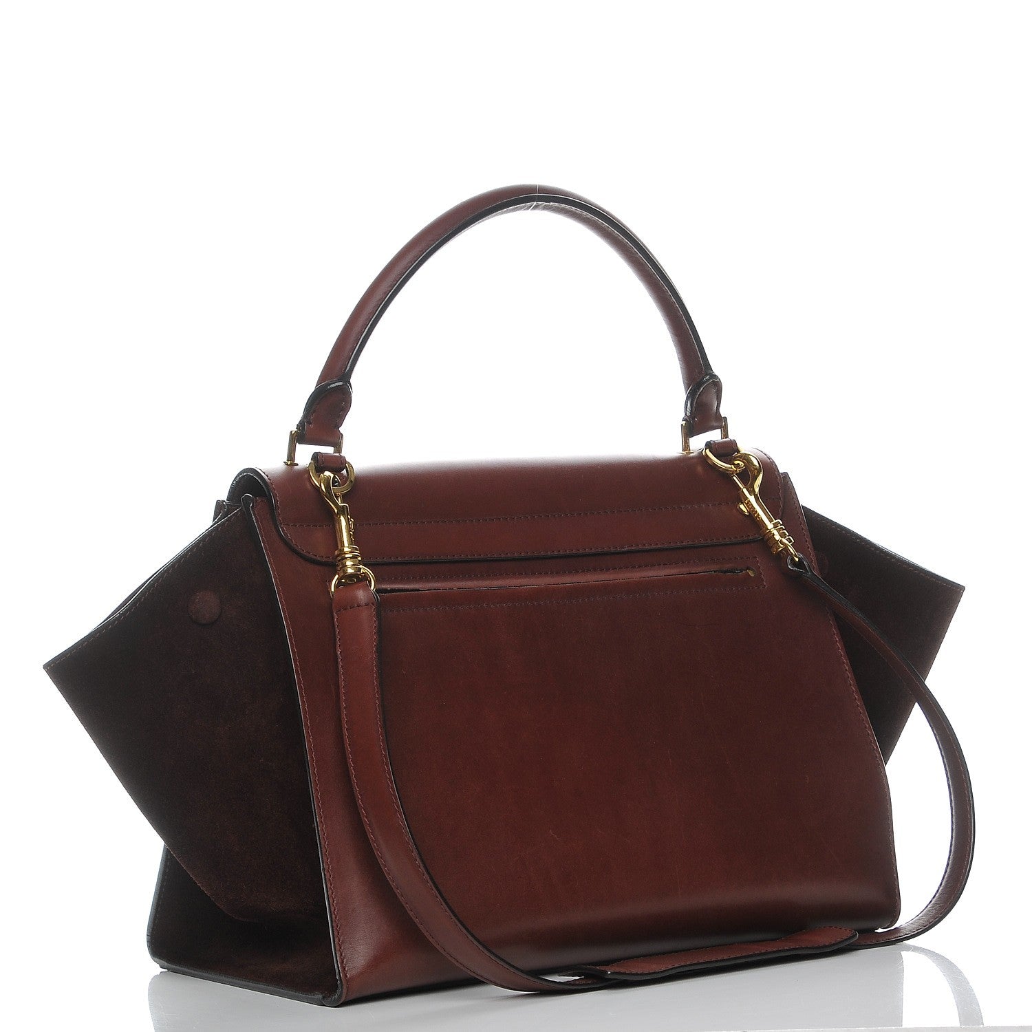 Celine Smooth Calfskin Suede Medium Trapeze Burgundy 4 of 9