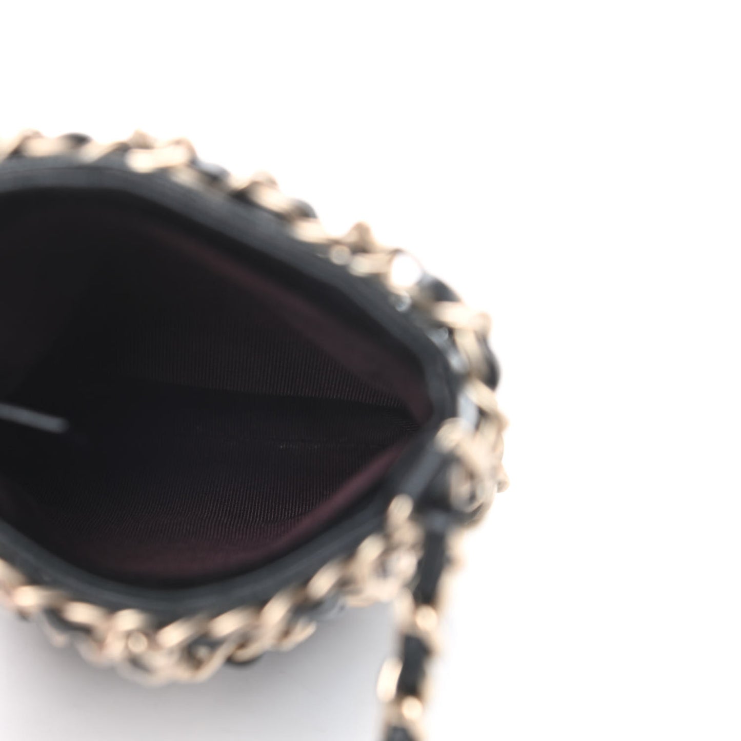 Lambskin Tech Me Out Clutch With Chain Black