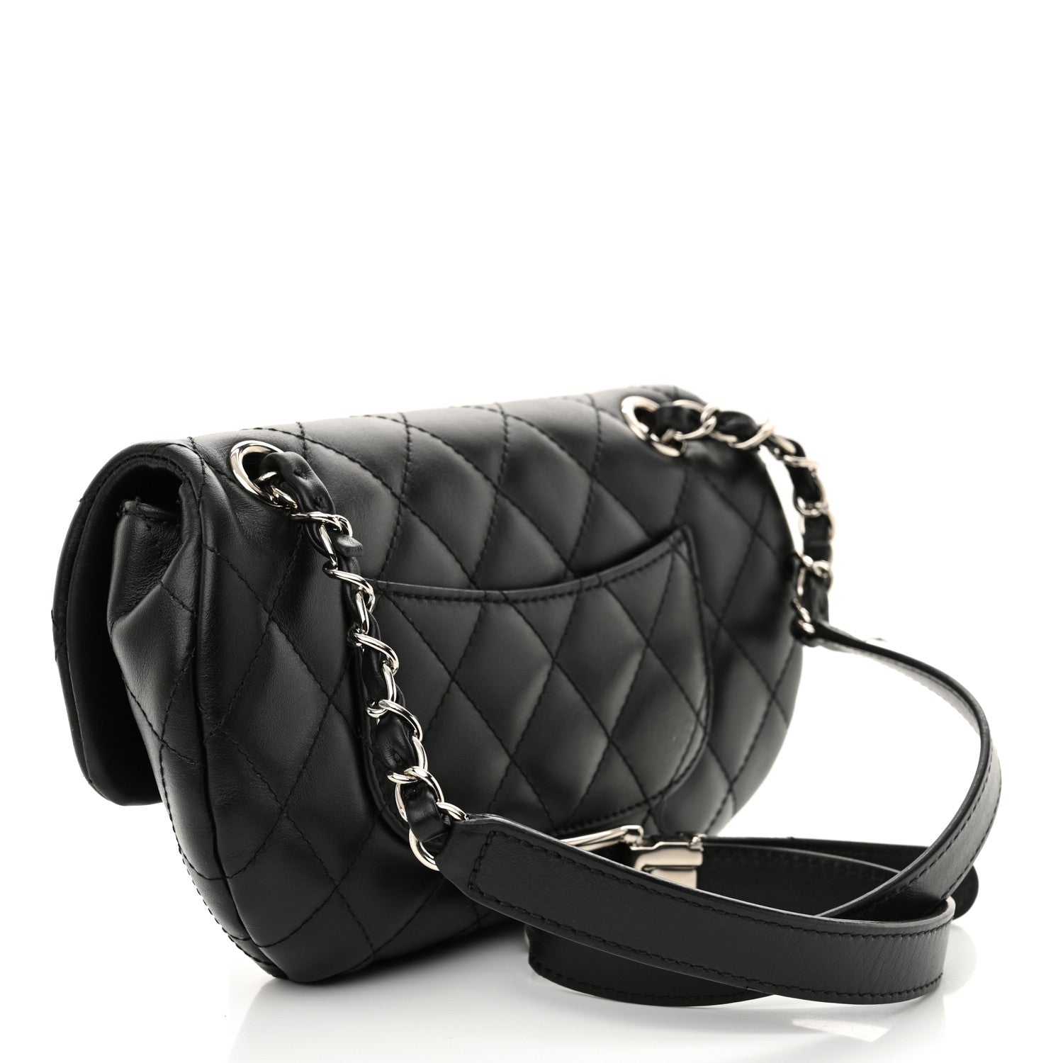 Chanel Calfskin Quilted CC Uniform Flap Belt Bag Black 2 of 14