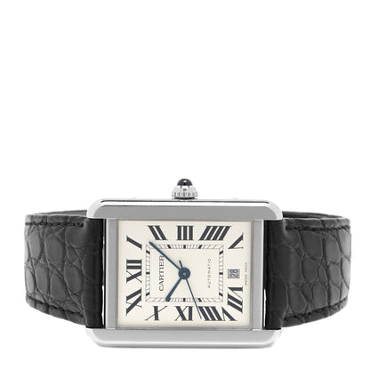 Cartier Stainless Steel Alligator 31mm Tank Solo Automatic Watch 2 of 4