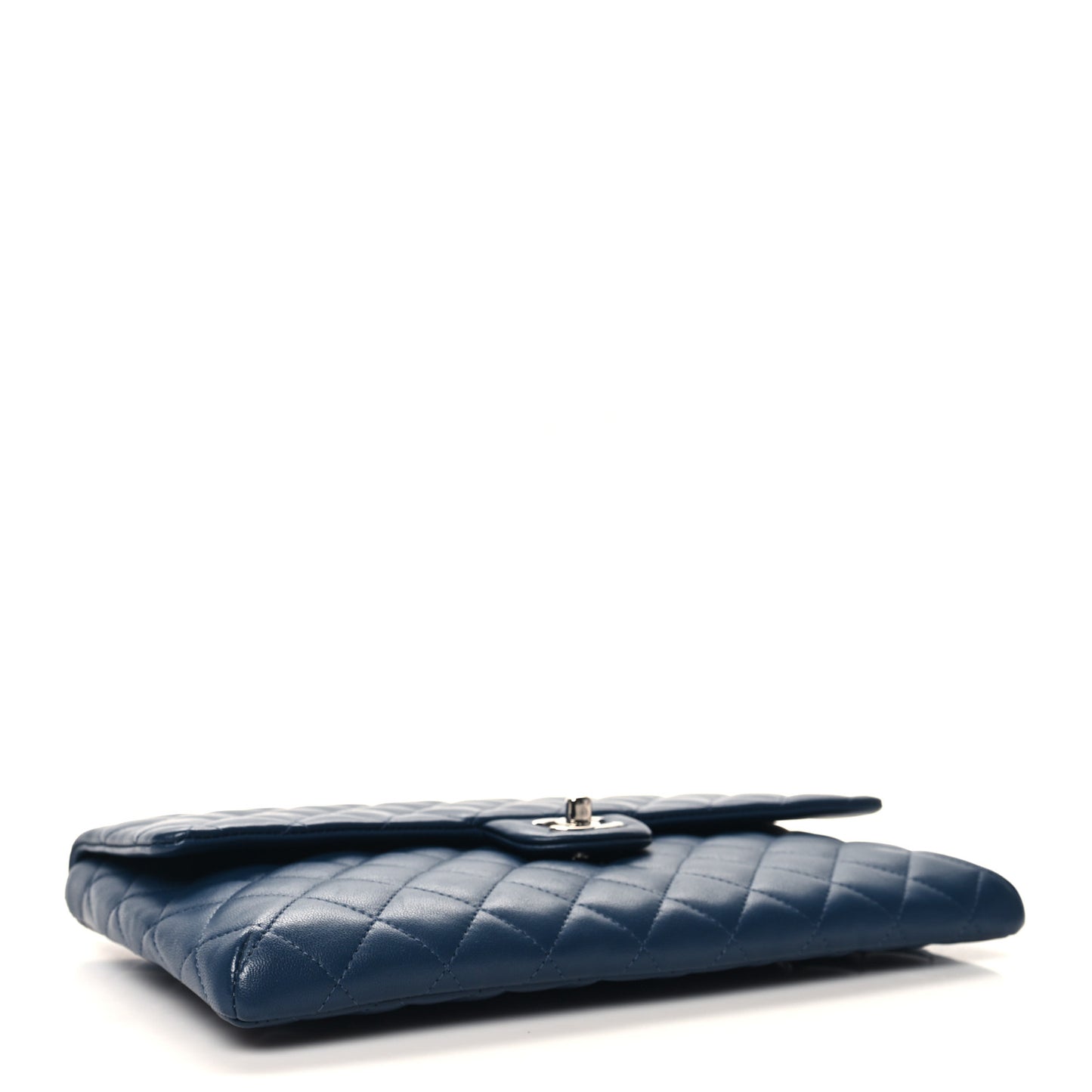 Caviar Quilted Flap Clutch Navy