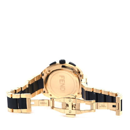Fendi Stainless Steel 40mm Momento Chronograph Two Tone Quartz Watch Black 5 of 7