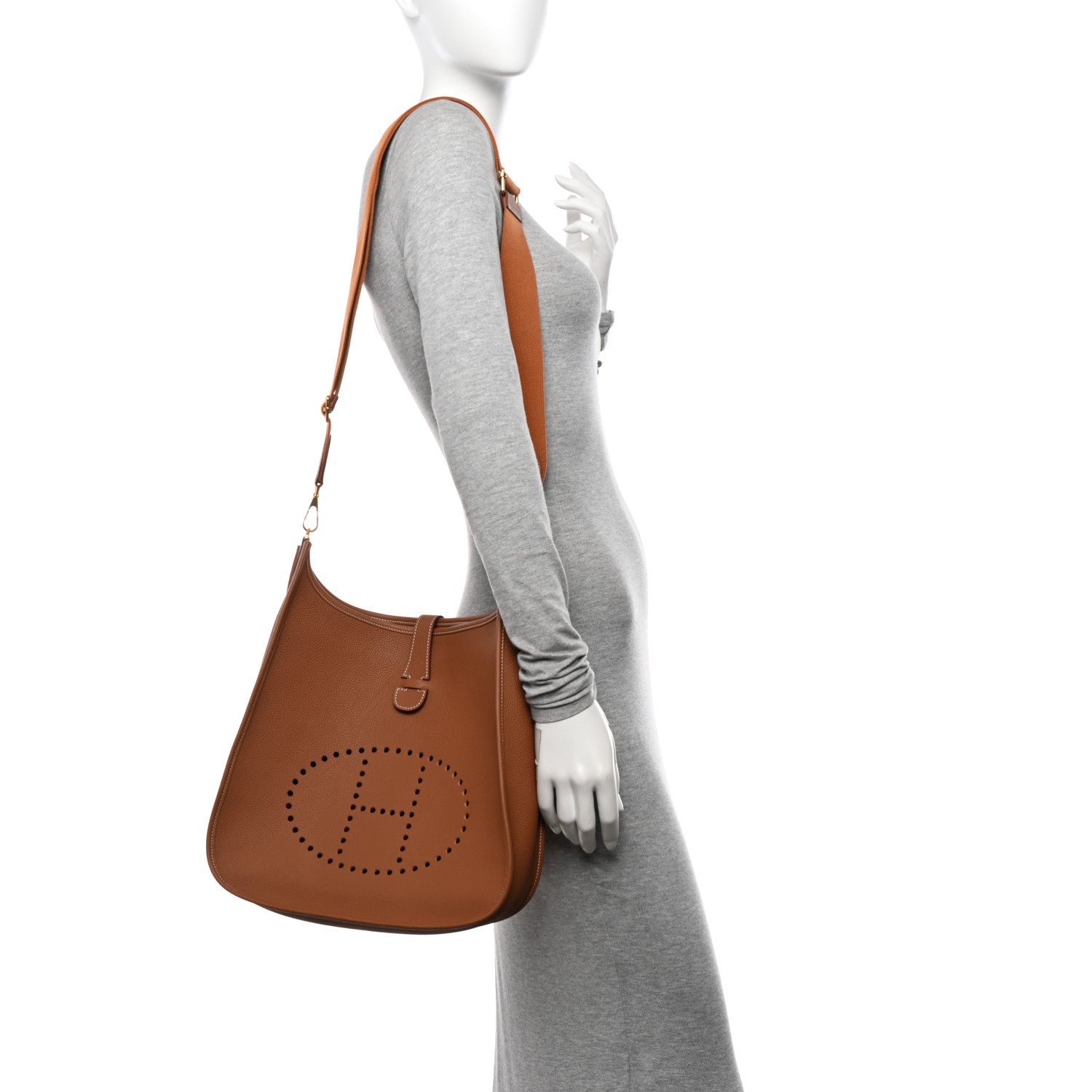 Hermes Taurillon Clemence Evelyne III GM Gold 2 of 12