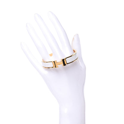 Hermes Enamel Narrow Clic Clac H Bracelet PM White 2 of 7