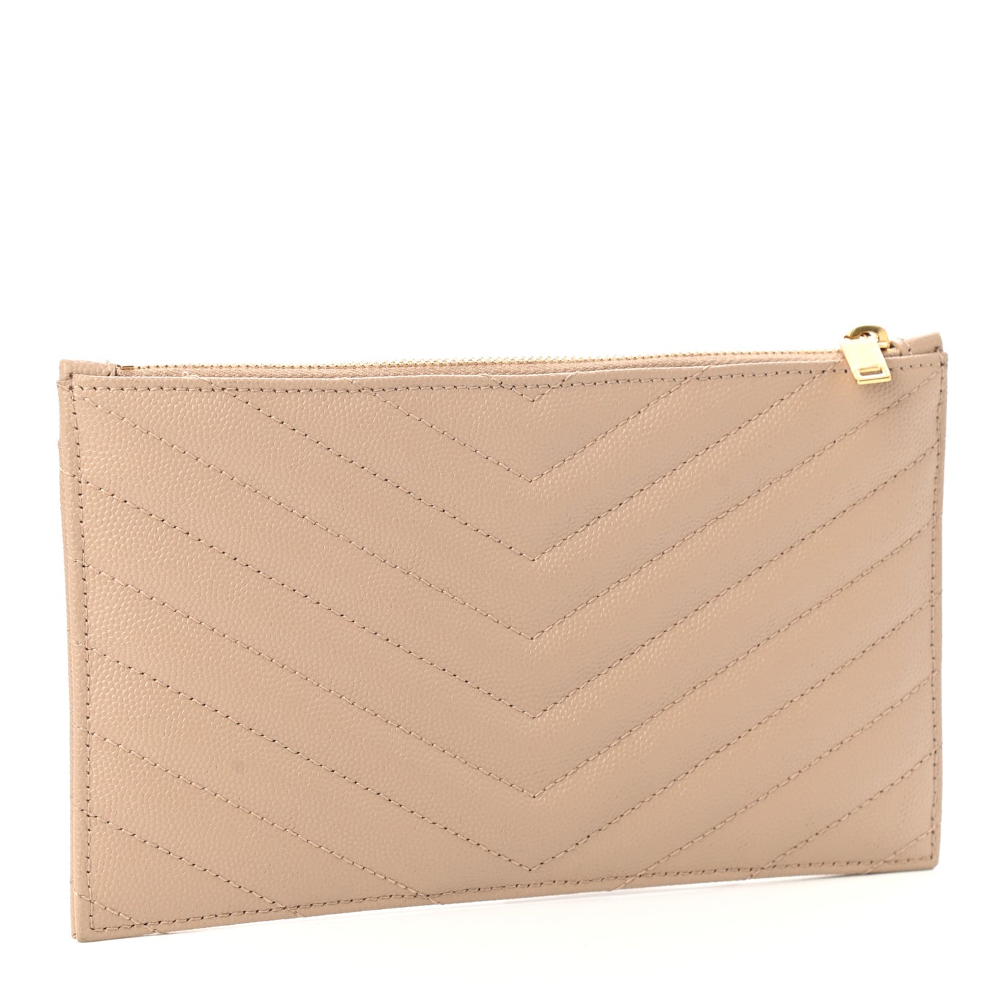 Grain De Poudre Chevron Monogram Bill Pouch Dark Beige