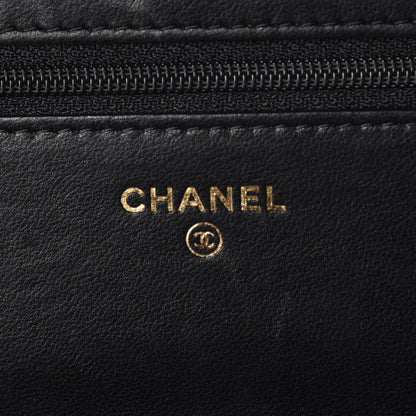 Chanel Lambskin Quilted Wallet On Chain WOC Black 6 of 10