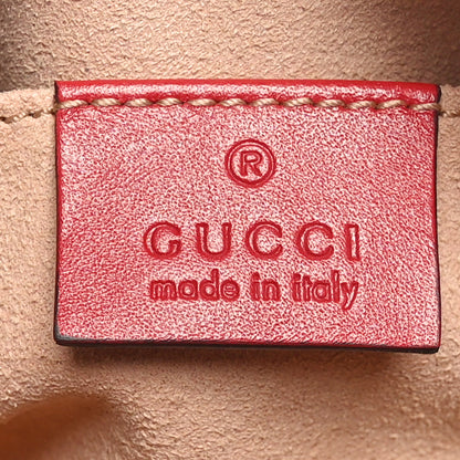 Gucci Calfskin Matelasse GG Marmont Cosmetic Case Hibiscus Red 6 of 11