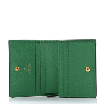 Gucci GG Supreme Monogram Flora Web Ophidia Card Case Green 5 of 7