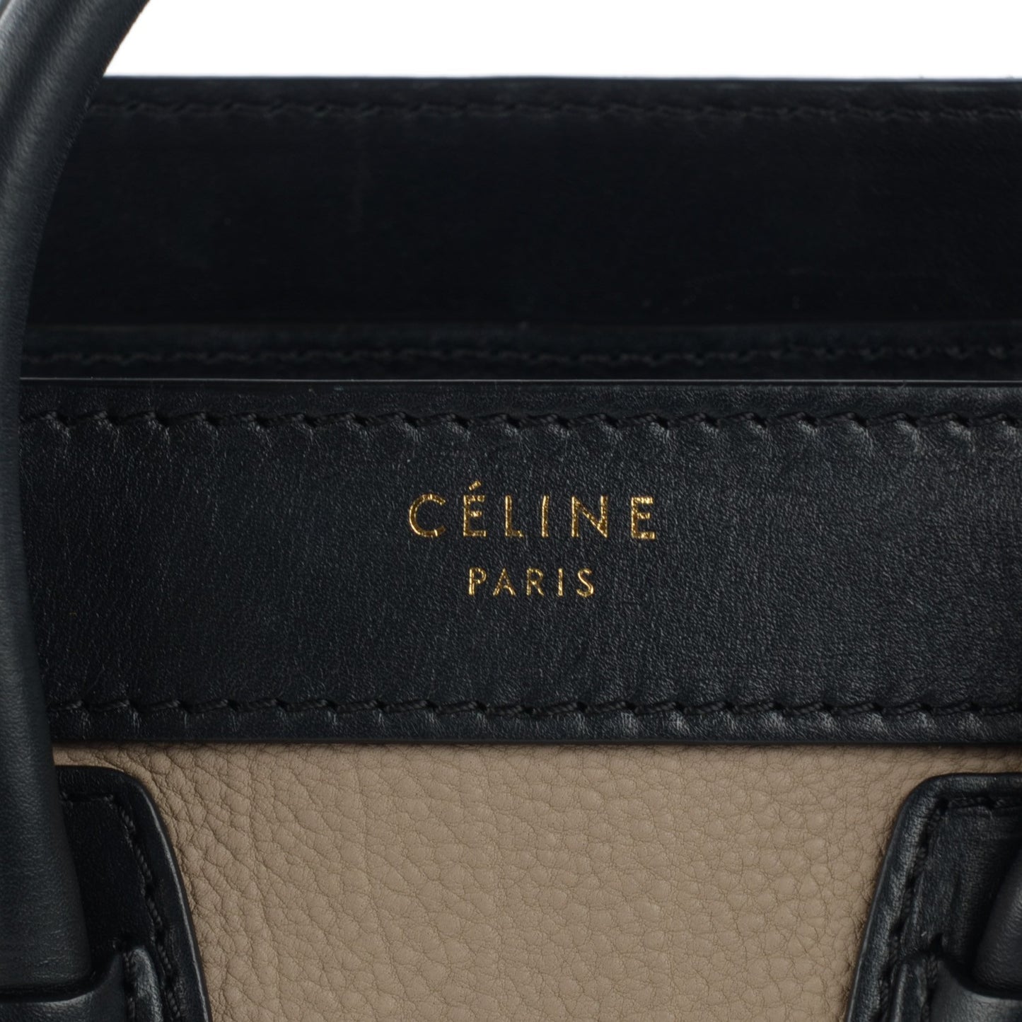 Smooth Velluto Calfskin Nano Tri-Color Luggage Black