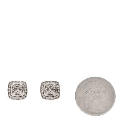 David Yurman Sterling Silver Diamond 7mm Pave Albion Earrings 2 of 4