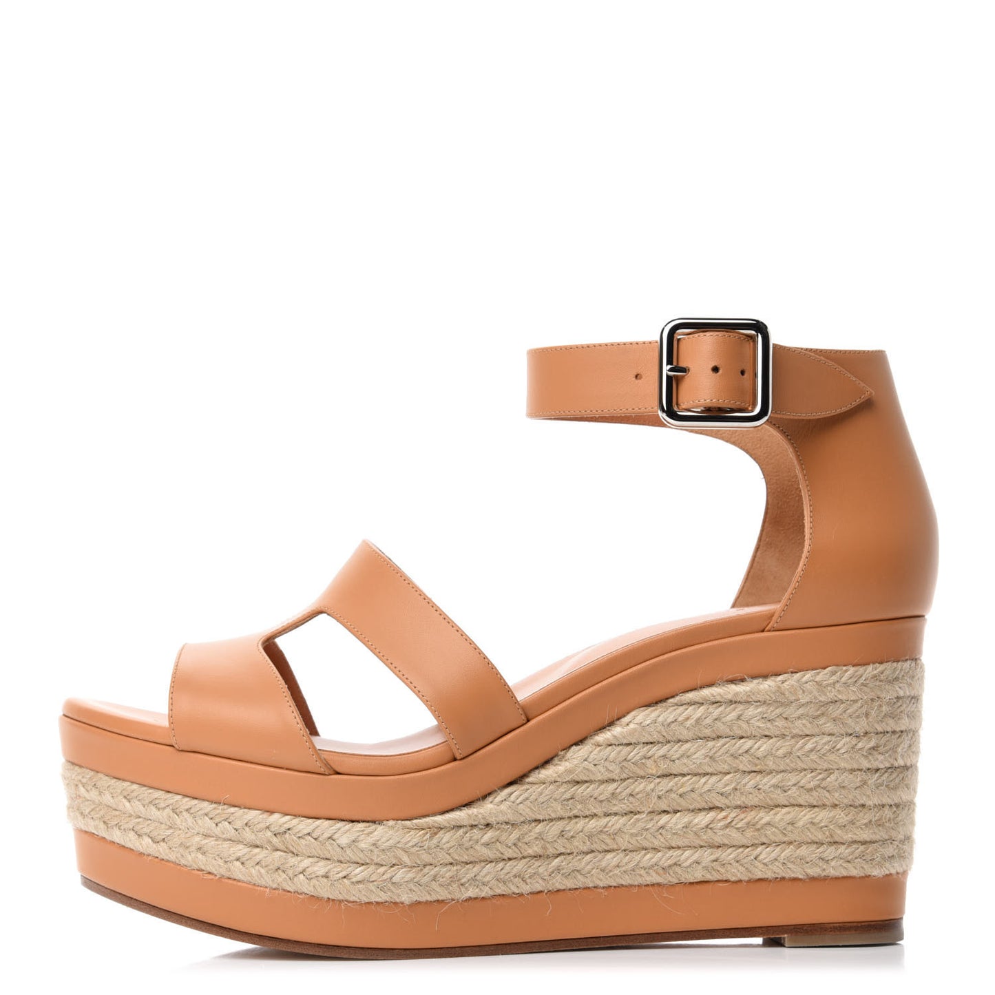 Calfskin Ilana Espadrille Wedge Sandals 39 Miel