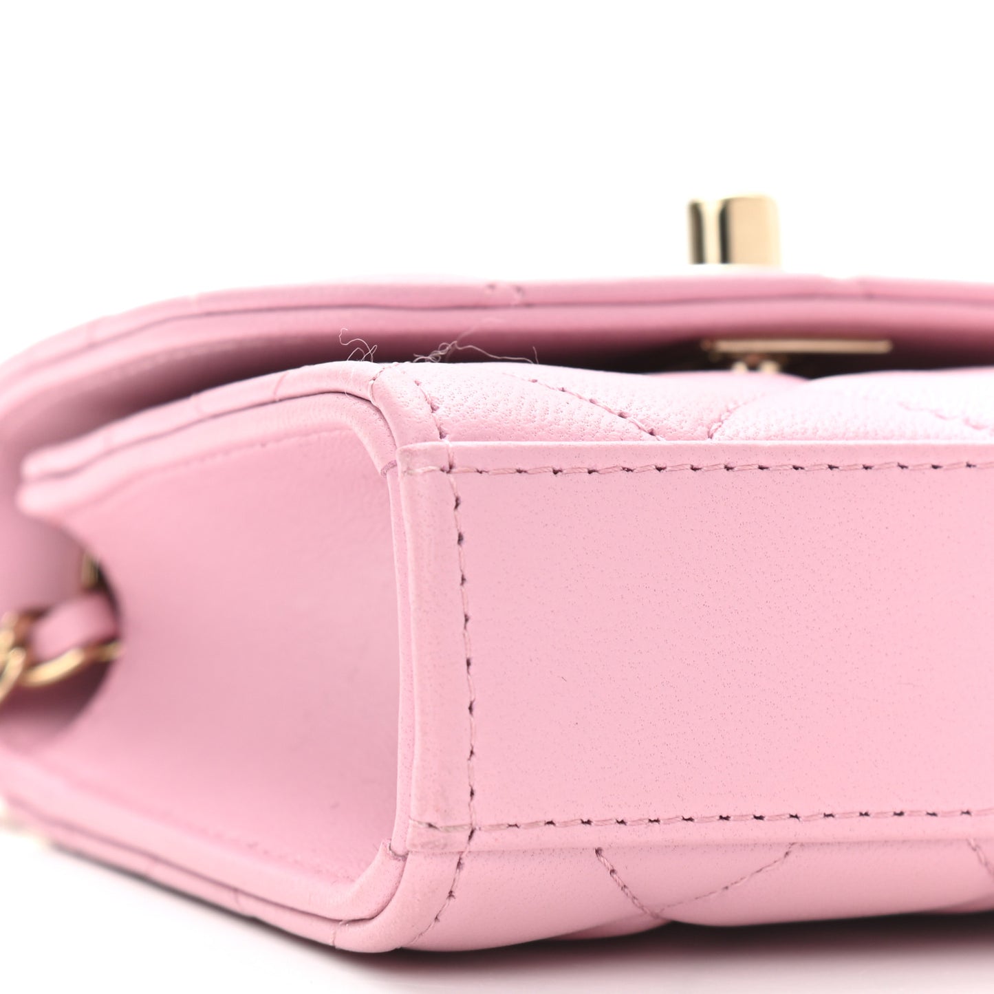 Lambskin Quilted Mini Trendy CC Clutch With Chain Dark Pink