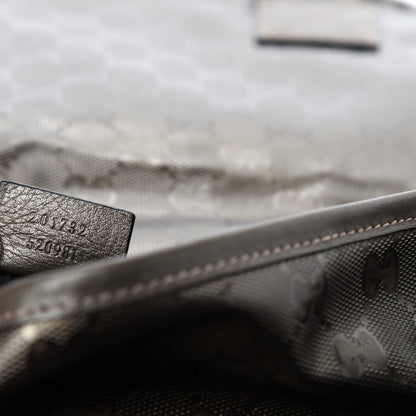 Gucci Imprime Monogram Medium Double Buckle Flap Messenger Bag Pewter 13 of 14