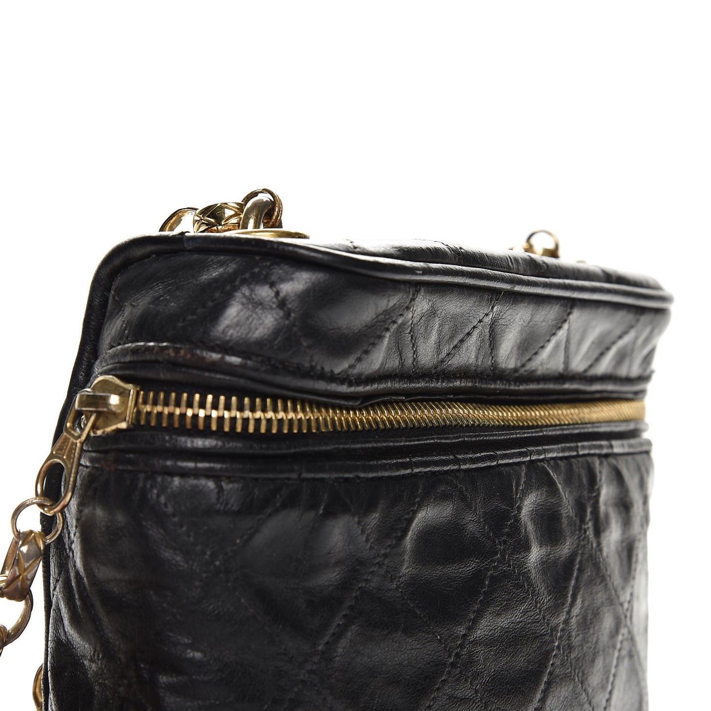 Lambskin Quilted Tassel Shoulder Bag Black
