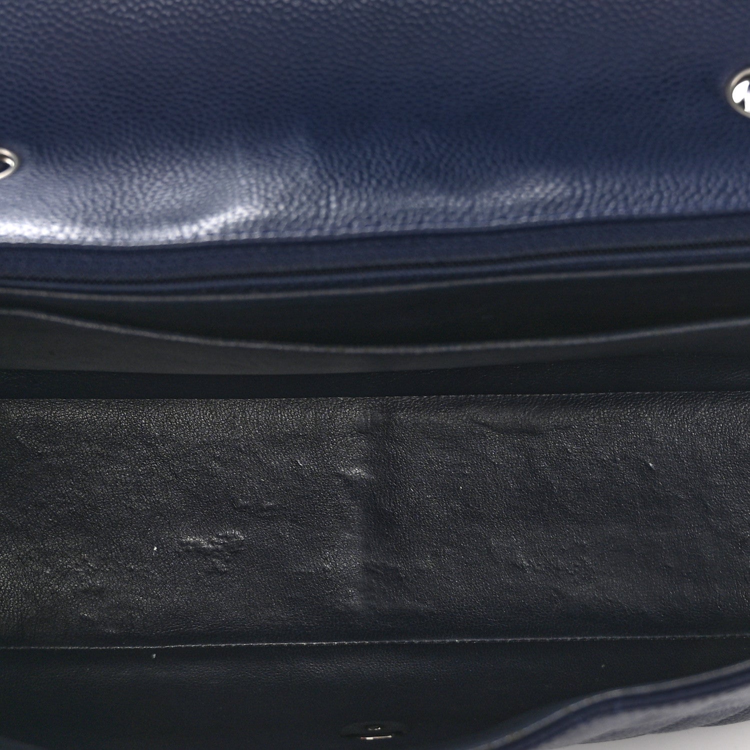 Chanel Caviar Quilted Jumbo Single Flap Navy 5 of 12