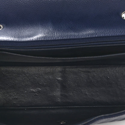 Chanel Caviar Quilted Jumbo Single Flap Navy 5 of 12