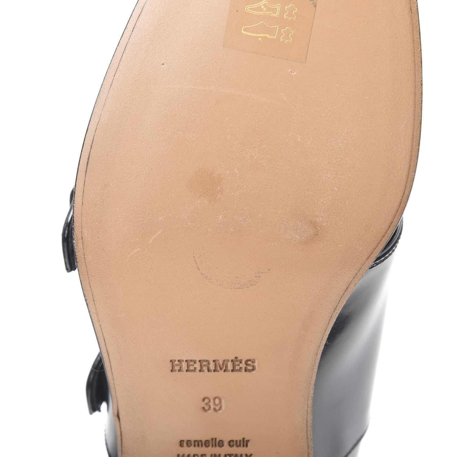 Hermes Tuscan Calfskin Womens Stanford Derby Loafers 39 Black 8 of 8