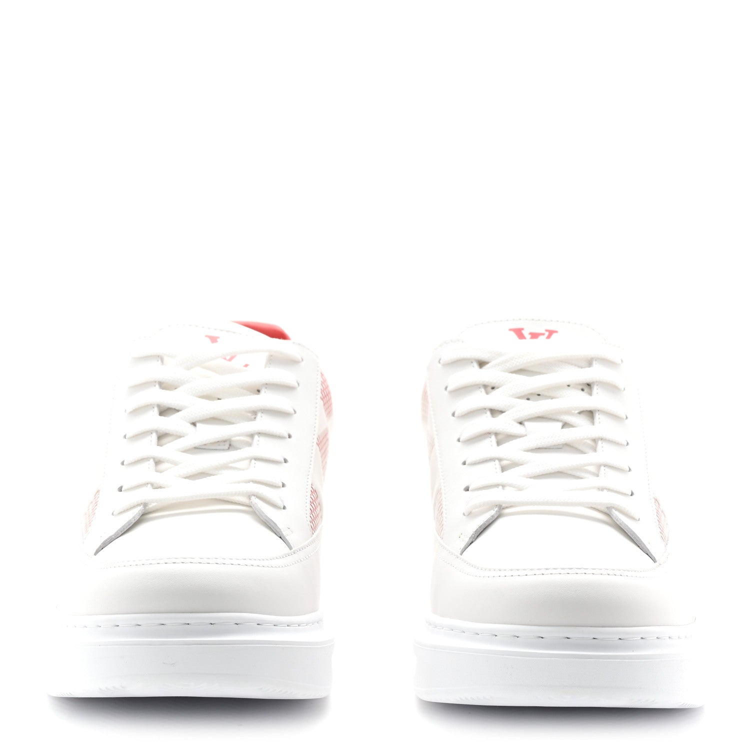 Louis Vuitton Damier Calfskin Mens Beverly Hills Sneakers 9 White Rouge 3 of 9