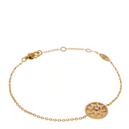 Christian Dior 18K Yellow Gold Diamond Mother of Pearl Rose Des Vents Bracelet 1 of 4