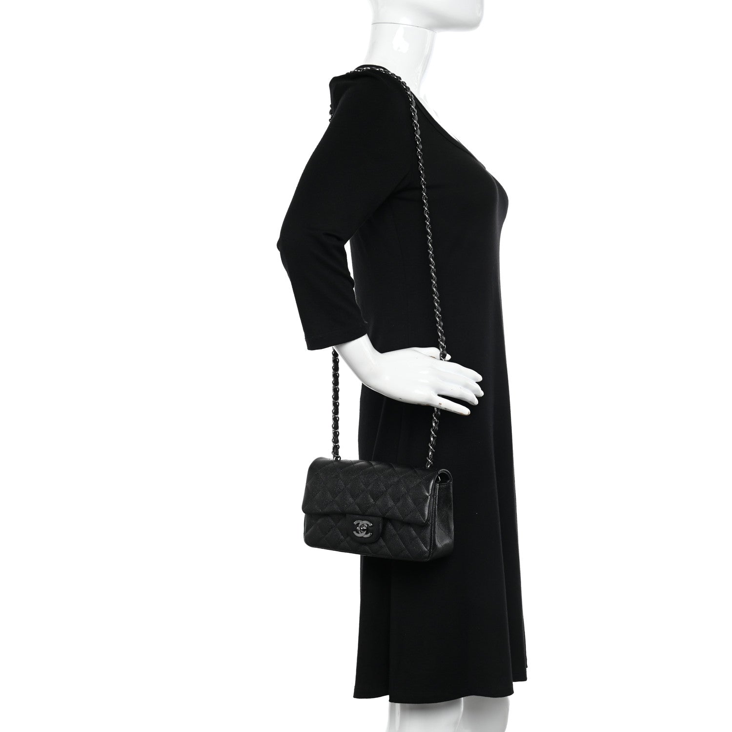 Chanel Iridescent Caviar Quilted Mini Rectangular Flap Black 2 of 10