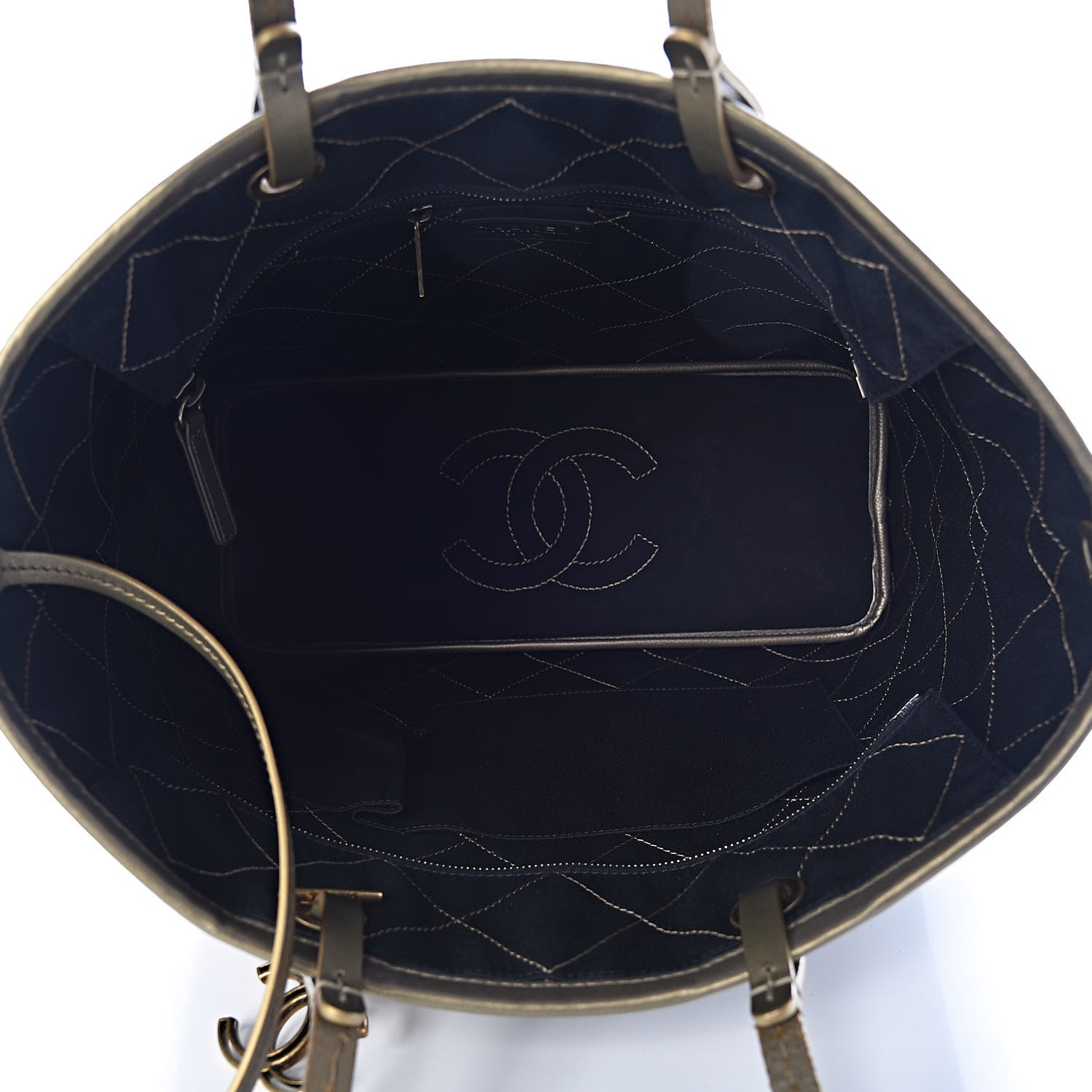 Chanel Grained Calfskin Large Shopping Fever Tote Gold 6 of 15