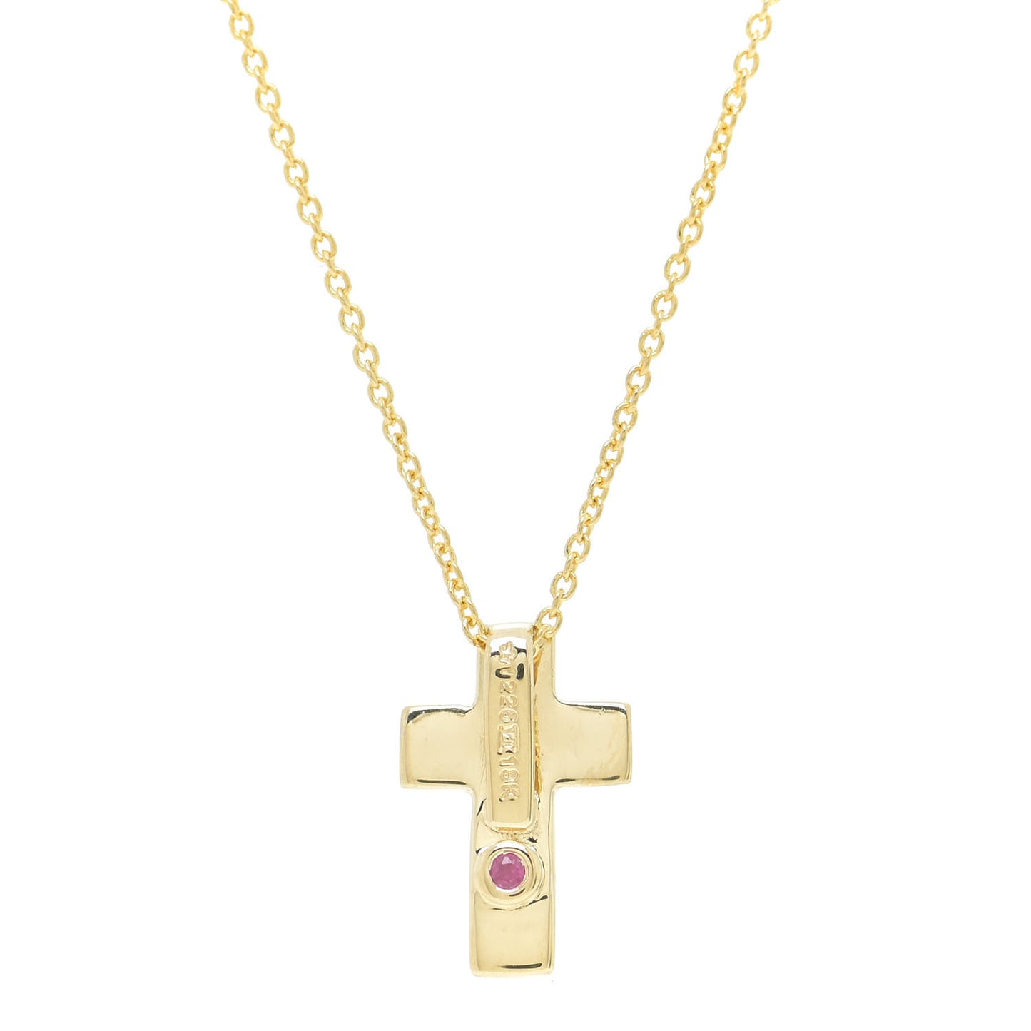 18K Yellow Gold Cross Pendant Necklace