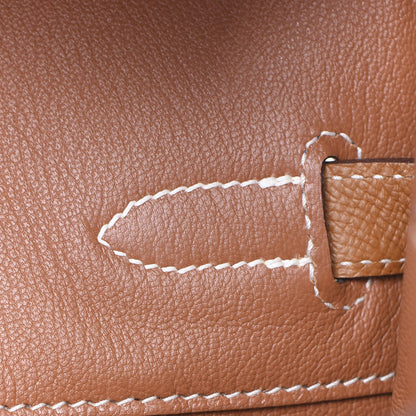 Hermes Epsom Horseshoe Birkin 35 Bleu Izmir Gold 20 of 31