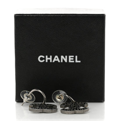 Chanel Crystal CC Dangle Earrings Black 5 of 5