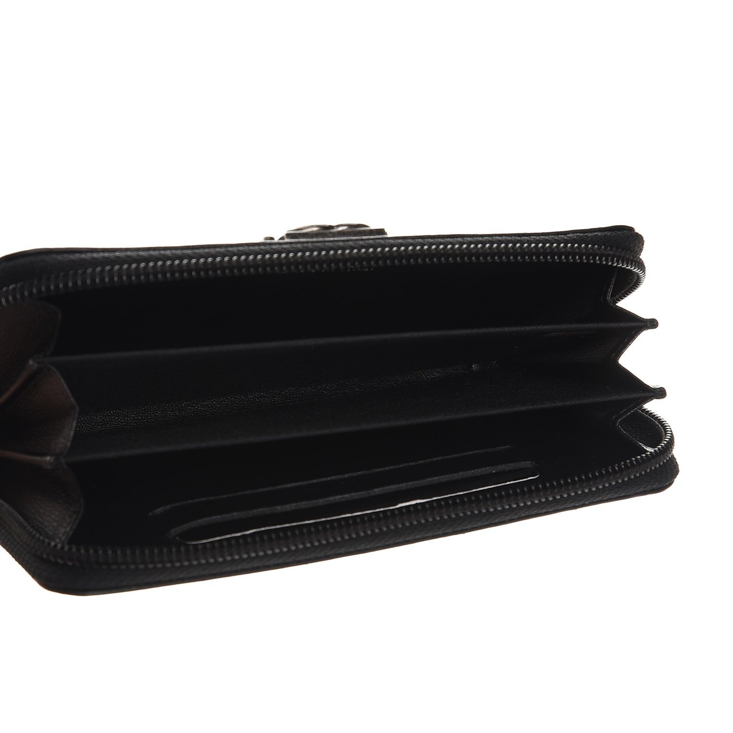 Lambskin Quilted Small Boy Zip Around Wallet Black